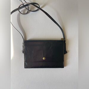 Hobo International Bemuse Black leather Crossbody Bag ~ Envelope Style